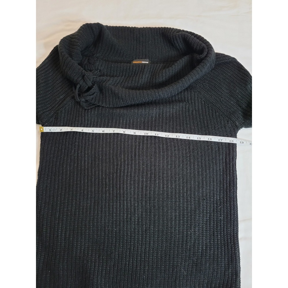 Ambiance‎ Apparel 100% Acrylic Black Sweater Folded Wide Neck Long Sleeve Sz S - Picture 6 of 16